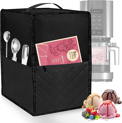 PRITOK Housse de Protection pour Machine à Glace: Imperméable Couvercle Anti-Poussière, En Nylon Durable pour Ninja Creami NC501EU, NC301EU, NC299EU (Noir) - Nail Gallerys