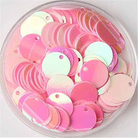 Sequin 10mm 15mm 20mm 25mm 30mm PVC Plat Rond Paillettes Lâches Paillettes Couture Mariage Artisanat Accessoires avec 1 Trou Latéral 10g - Nail Gallerys