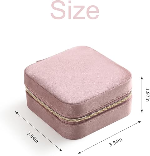 Boite a Bijoux Voyage en Velours pour Femme, Boîte à Bijoux de Voyage, Organisateur de à Bijoux Portable, Organisateur avec Fermeture éclair, pour Ranger Bagues, Colliers, Bracelets - Nail Gallerys