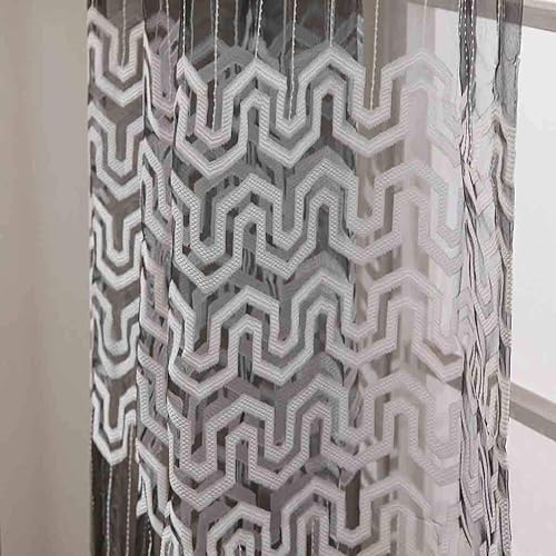 ZHCHL Rideaux Voilages, Voilages Salon, Rayé Rideau Voilage, Rideaux à Oeillets DéCoration De FenêTre Chambre/Salon/Balcon - Nail Gallerys