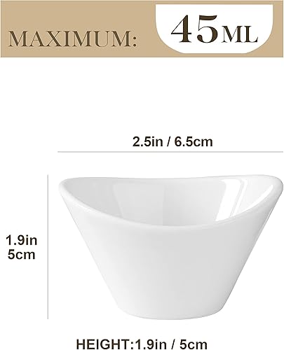 MALACASA, série Ramekin.Dish, 12 pcs Set Super Mini 2.6'/ 6.5 * 5.2 * 5cm Bol en Porcelaine Dessert Bol Snack apéritif - Nail Gallerys
