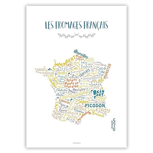 Affiche Carte des vins de France - 42 x 59,4 cm (A2) Vignobles français AOP papier 170g/m2 (Carte des vins de France) - Nail Gallerys