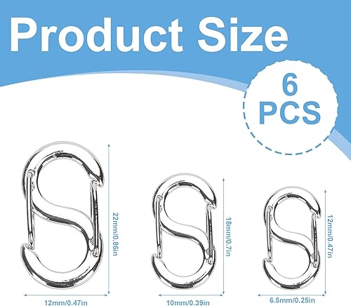 CharmBurst Lot de 6 fermoirs à double ouverture en acier inoxydable doré et argenté pour bracelets 6,5, 10, 12 mm - Nail Gallerys