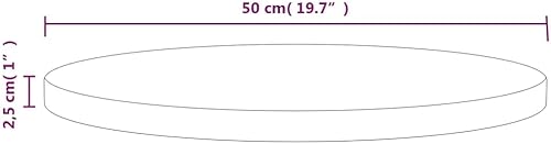Toshilian Dessus de Table Rond Ø50x2,5 cm - Bois de Pin Massif - Brun - Rustique - Salle à Manger - Nail Gallerys