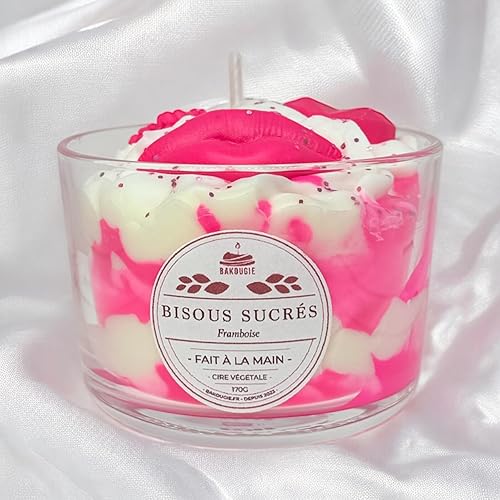 Bougie Parfumée Framboise, Cire de Soja et Colza, 150g, 35h de Combustion - Nail Gallerys