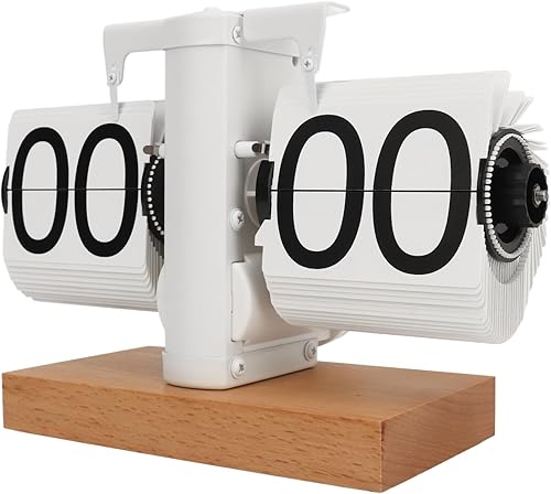Horloge De Bureau à Rabat, Flip Horloge à Rabat Rétro, Automatique Flip Clock Alimenté Par Pile Horloge Flip, Horloge De Table à Rabat Horloge De Bureau Mécanique Pour Le Bureau Et La Maison Décor - Nail Gallerys