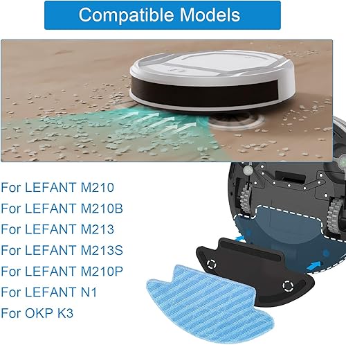 KiimSin Accessoires pièce de rechange pour Lefant M310 M2 M210 M210S M210B M210P M213 M213S, pour OKP Life K2 K3 K3A K4 K5 aspirateur, 6 filtres HEPA, 4 brosses latérales - Nail Gallerys
