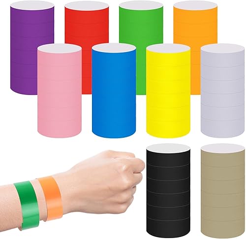 Tongdejing Lot de 1000 bracelets en papier étanches pour événements, festivals, concerts (10 couleurs) - Nail Gallerys