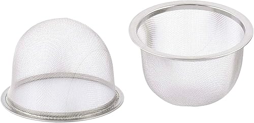 TINGB 4pcs Tamis Rond en Acier Inoxydable Tamis Feuille de thé épices Filtre à théière passoires diamètre 80mm - Nail Gallerys