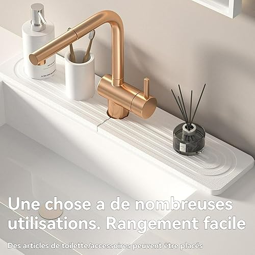 SUYOPPM Contour de Robinet Absorbant, Contour de Robinet de Cuisine, Tapis de Robinet, Contour Robinet Evier, Terre de Diatomée, Séchage Rapide - Nail Gallerys