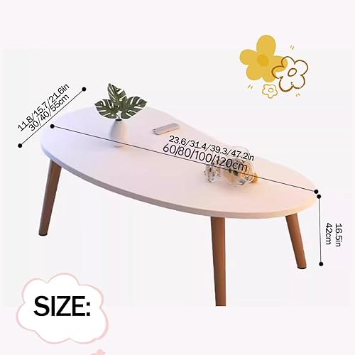 Table basse ovale en bois de chêne massif avec double rangement, table centrale pratique pour les petits espaces, idéale pour les appartements, les salons, les chambres et les bureaux 120 x 42 cm (L x - Nail Gallerys