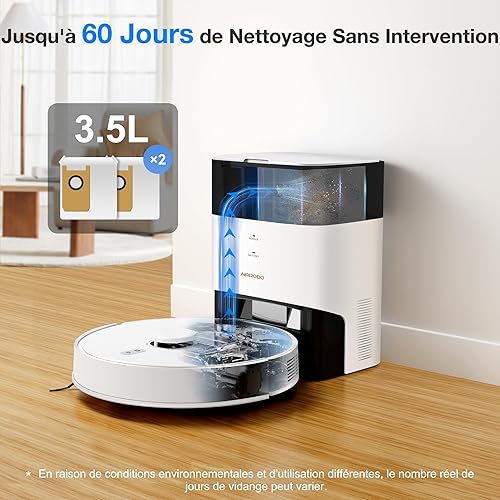 AIRROBO GT21 Robot Aspirateur Laveur avec Station: Robot-Laveur avec Navigation LiDAR |3.5L Automatique Poussièr | Autonomie 180 Minutes | évitement d'obstacles | WiFi/App Control - Nail Gallerys