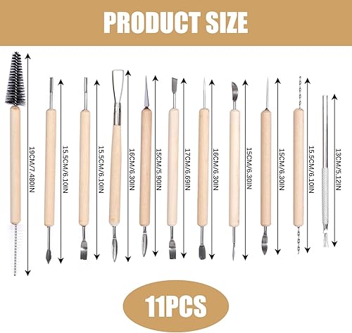 SopwMap Ensemble d'Outils de Modelage pour Sculpture - 11 Outils de Sculpture en Argile de Différentes Tailles et Formes, pour Céramique, Poterie, Parfait pour Artistes, Débutants et Professionnels - Nail Gallerys