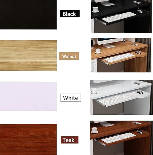 NJDT Plateau à Clavier en Bois 4 Couleurs avec Hauteur réglable - Tiroir à Clavier Coulissant sous Le Bureau - Plate-Forme coulissante pour Souris à Clavier, étagère à Fournitures de Bureau, repo - Nail Gallerys