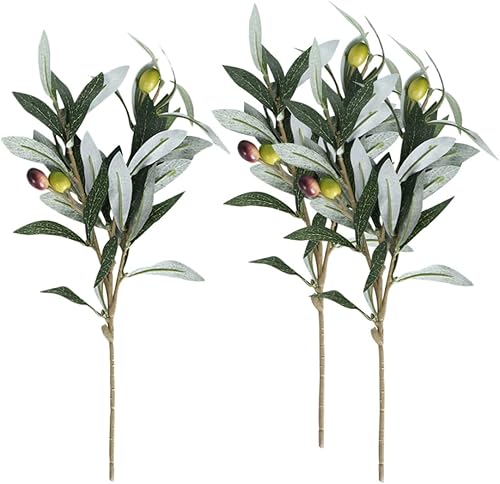 MAGICLULU 3pièces Branches Olive Artificielles Vertes pour Décoration De Maison Bureau Et Fêtes Accessoires De Plantes Décoratives - Nail Gallerys