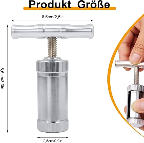 Presse à Pollen, Presse Pollen Type T, Presse à Pollen en Métal, Compresseur à une Poignée, pour Herbes, Epices, Ail, Poivre, Sel - Nail Gallerys
