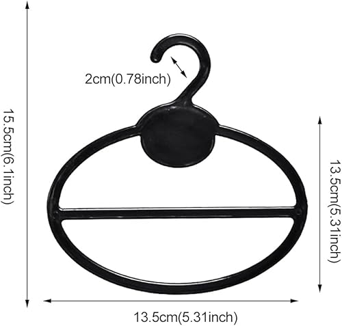 Lot de 10 cintres multifonctions en forme de cercle pour écharpes, ceintures, cravates, écharpes, anneaux antidérapants pour cravates, écharpes, châles (noir) - Nail Gallerys