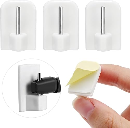 Crochets de Rideau, 30 pièces Crochets de Rideau adhésifs Montage Mural fenêtre en Plastique Facile à Coller pour tringles à Rideaux - Nail Gallerys