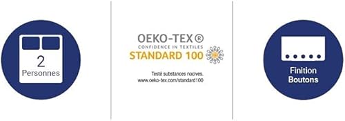 Home Linge Passion | Housse de Couette - 2 Pièces | 100% Coton - 57 Fils | 1 Personne - 140x200 cm | Atoll Turquoise-Orange - Nail Gallerys