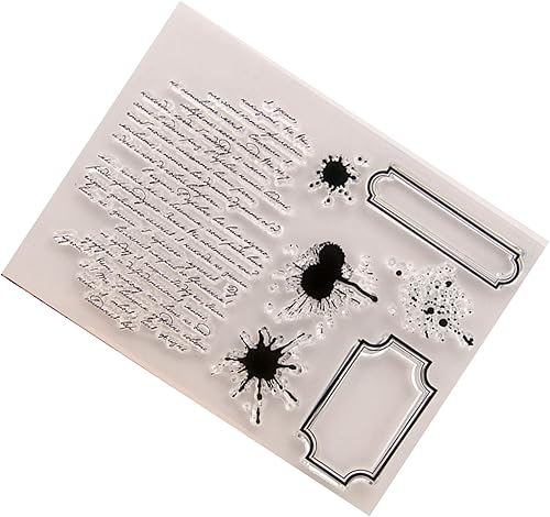 CHAMEEN Tampon en caoutchouc transparent style vintage avec joints en silicone transparent - Tampon encreur - Taches de thé et éclaboussures - Rétro - Pour journaling, bricolage, fabrication de - Nail Gallerys