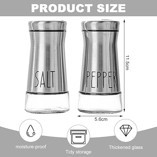 Fyfjur Salieres Et Poivrieres, 2 Pièces Saliere Et Poivriere De Table En Acier Inoxydable, Mini Salière à 3 Trous Différents Pour Les Déplacements, Saliere Pour Sucre, épices, Sel Et Poivre, Rouge - Nail Gallerys