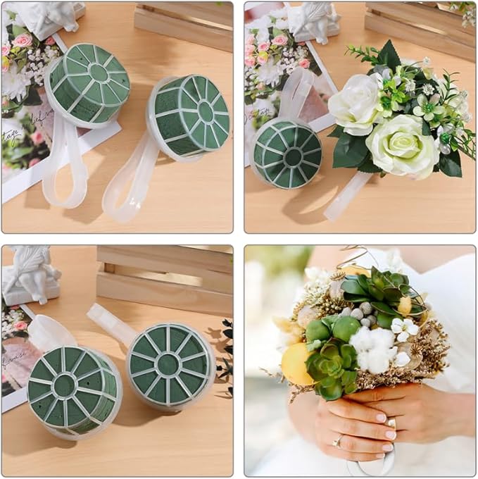KAILIKETIY 4pièces Supports De Bouquet De Mariage Plastique Avec Mousse Accessoires Pour Arrangement Floral Poignée Pour Fleurs Artificielles Et Créations - Nail Gallerys