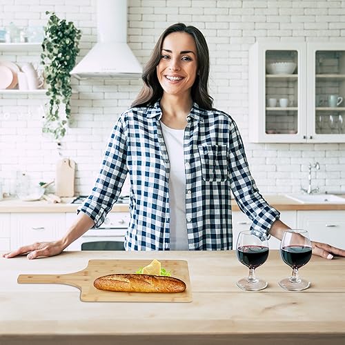 Relaxdays Planche à Pizza, Bambou, 50x38 cm, carrée, spatule, Bords arrondis, avec poignée, Planche, Nature - Nail Gallerys