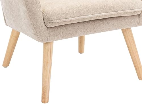 Vente-unique - Fauteuil en Tissu Beige SERINO - Scandinave - Nail Gallerys