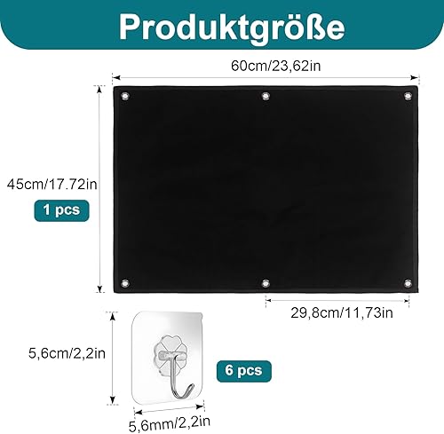 Panneau de Brassage Tactique Militaire, 60 x 45 CM Pliable Tableau Affichage Tactique, Support de Patch Militaire Mural, avec Crochet et pour Suspendre des Badges et des Patchs, Noir - Nail Gallerys