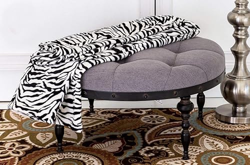 Home Must Haves Couverture de lit en Polaire avec imprimé zèbre et Safari, pour Grand lit, Noir et Blanc - Nail Gallerys