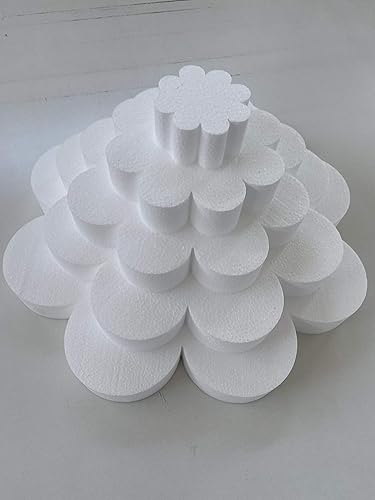 D.&.D. Polistirolo - Gâteaux en polystyrène H 5 cm Chaque disque (Set 10/20/30/40/50 Fleurs) - Nail Gallerys