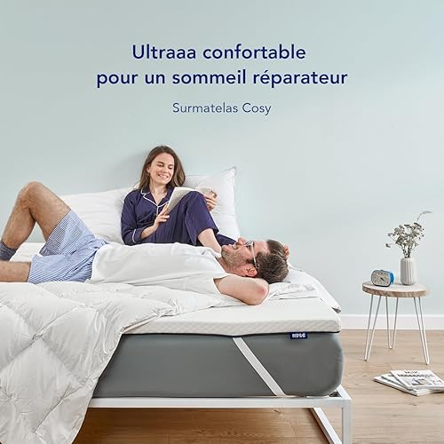 Surmatelas Mémoire de Forme Nyte 140x190-6cm Moelleux | Mousse Haute Densité | Anti-dérapant, Respirant, Housse Lavable Oeko-Tex | Hypoallergénique | Confort Hôtelier | Marque Française - Nail Gallerys