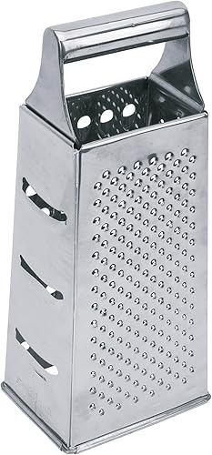 Equinox 517705 Rape 4 Faces en Acier Inoxydable - Râpe à fromage en Inox 4 côtés avec base antidérapante 24 cm - Rape légume manuelle polyvalente : carotte, parmesan, ail, zest - Nail Gallerys