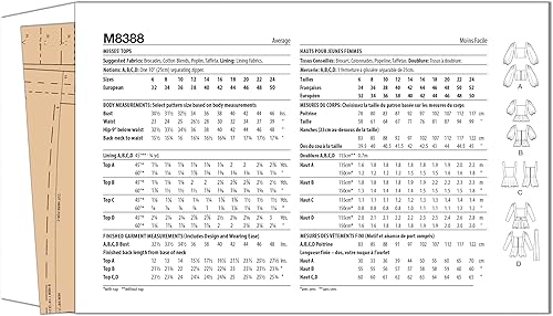 MCCALLS M8388A5 Haut pour femme A5 (34-36-38-40-42) - Nail Gallerys