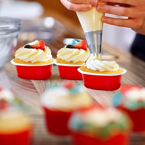 Lot de 50 moules à gâteau en forme de cœur avec couvercles en aluminium Mini moules à cupcakes jetables en forme de cœur et 50 cuillères à gâteau pour anniversaire, mariage, SaintValentin, fête - Nail Gallerys