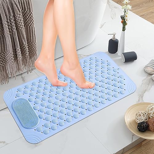 TROONZ Tapis antidérapant pour Douche,Douche et Baignoire avec Trous Drainage | Sol Long pour Baignoire, Douche et Baignoire Doux et Lavable en Machine, Accessoires - Nail Gallerys