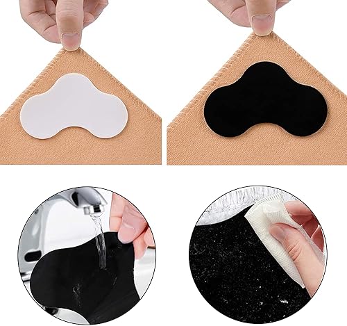 Wondsea Lot de 16 bandes adhésives double face antidérapantes et réutilisables, pour garder votre tapis en place et rendre les coins plats, ruban adhésif lavable pour planchers en bois dur tapis de - Nail Gallerys