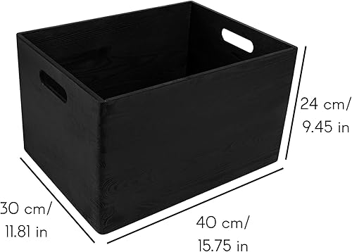 Creative Deco Caisse Bois Rangement | 40 x 30 x 24 cm (+/- 1cm) | Boîte de Rangement Bois avec Poignées | Boite Rangement Cuisine | Caisse de Rangement Bureau | Casier de Rangement - Nail Gallerys