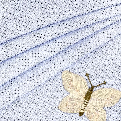 NBEADS 101x152cm Tissus Point de Croix, Toile Aïda Toile Broderie 14CT Toiles Aïda de Reserve Toiles Blanche à Broder Peut Faire des Coussins, des Oreillers, Tricots de Bricolage - Nail Gallerys