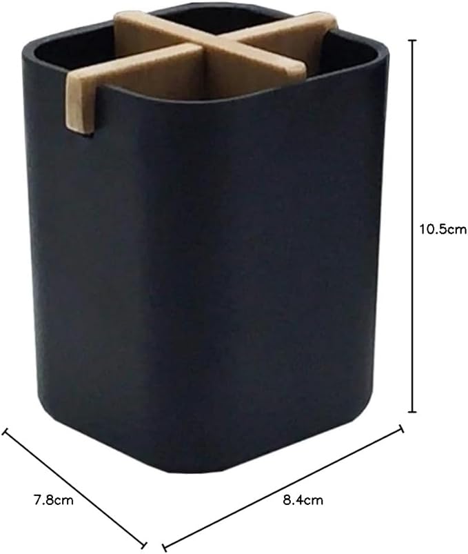 kandid Porte-brosse à dents écologique en fibres de bambou et bambou – Porte-brosse à dents naturel – Support personnel pour salle de bain et cuisine – Noir - Nail Gallerys