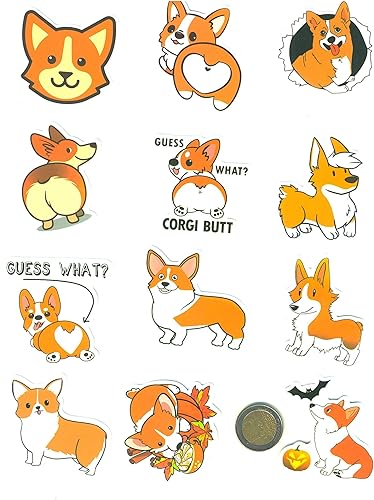 SET PRODUCTS Top Stickers ! Lot de 50 Stickers Corgi - Autocollants Mignons Non Vulgaires – Animaux, Chiens, Guess What Corgi Butt - Customisation Portable, Bagages, Scrapbooking (#50-Corgi) - Nail Gallerys