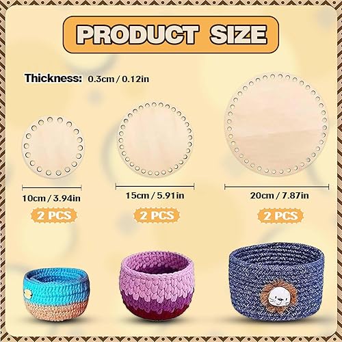 DERJDISF Trapilho à crocheter et panier à bois - Fond de sac à crocheter de qualité supérieure, Idéal pour la création de sacs - Nail Gallerys