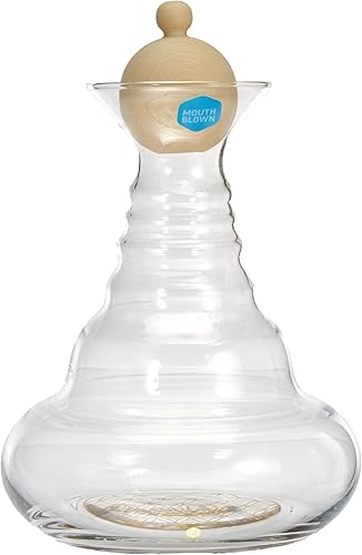 Alladin Carafe de 1,3 l, avec bouchon en bois de pin et Fleur de vie dorée - Nail Gallerys