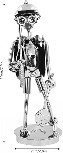 Creative Iron Art Fisherman Ornement, Statue de pêche Sculpture en métal Fait à la Main Simple Moderne Home Office Desk Decor Ornements Figurine Cadeau pour Papa Homme Passionné de pêche - Nail Gallerys