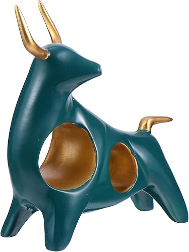 MAGICLULU 1 Pièce Ornements en Résine Ornements De Taureaux pour La Maison Figurine Vache Décor De Taureau Bureau Bronze Dessin Animé Corrida Artisanale en Résine Vert - Nail Gallerys