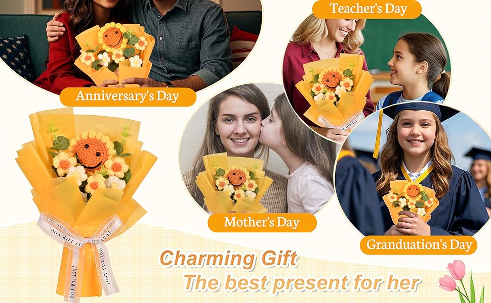  Bouquet de tournesols tricotés 