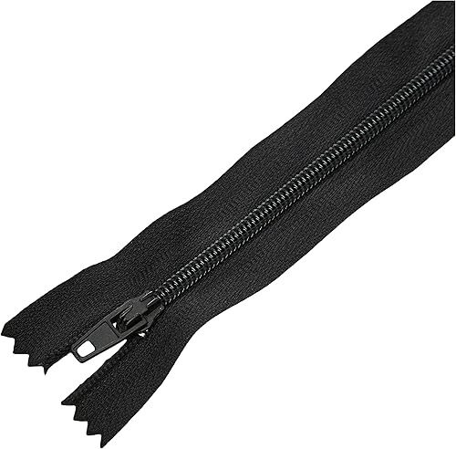 Trimz Lot de 10 Fermetures éclair unidirectionnelles Blanches de 35 cm avec Dents de 4 mm, Polyester, 35 cm - Nail Gallerys