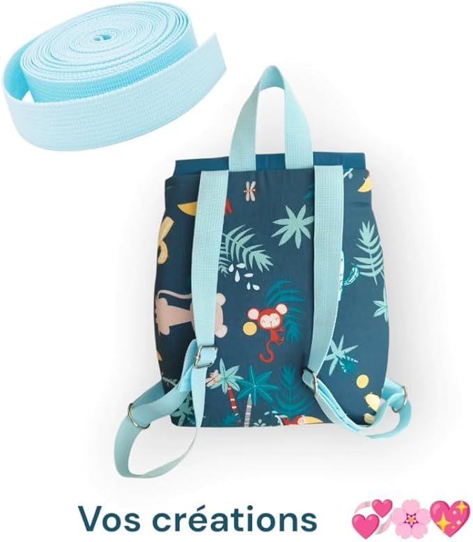 AnseTendance - 10 mètres x 25mm de Sangle en polypropylène pour Couture créations de Sacs à Main à Dos Tote-Bag Sac Banane Anse bandoulière Couleur : Bleu Pastel - Nail Gallerys