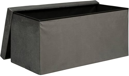 Atmosphera - Pouf Pliant Double Lilou en Velours 76x38cm Gris - Nail Gallerys