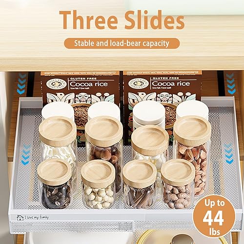 NZZVNZ Lot de 3 Tiroir Coulissant Cuisine, 3 Tailles Tiroir Coulissant Telescopique Cuisine, Réglable Tiroir Coulissant Telescopique Cuisine pour Armoires de Cuisine - Blanc - Nail Gallerys